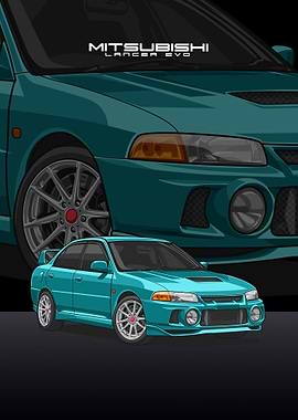 Mitsubishi Lancer cyan