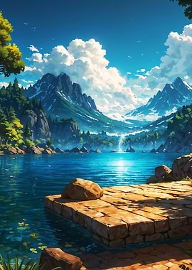 Tranquil Mountain Lake