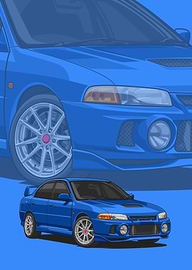 Mitsubishi Lancer blue