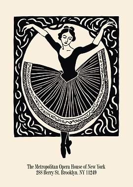 NYC Ballet Retro Poster