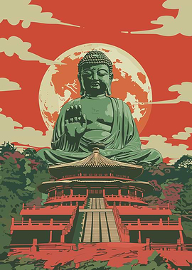 Tokyo Buddha Travel Poster