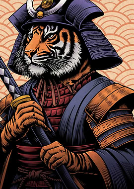 Japanese samurai tiger