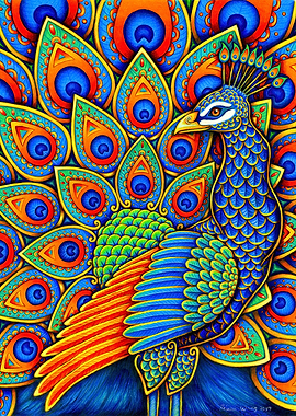 Colorful Paisley Peacock