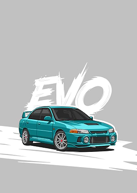 Mitsubishi Lancer cyan