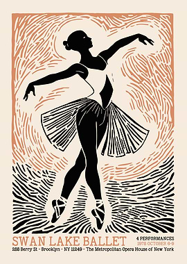 Swan Lake Ballet Poster
