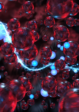 Abstract Red Glass Orbs