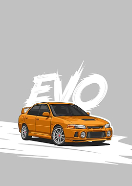 Mitsubishi Lancer orange