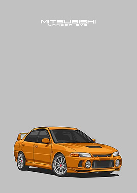 Mitsubishi Lancer orange