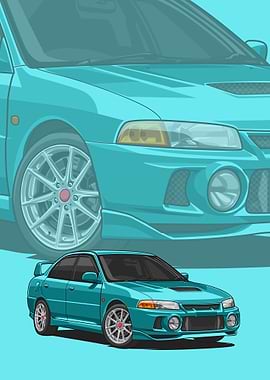 Mitsubishi Lancer cyan