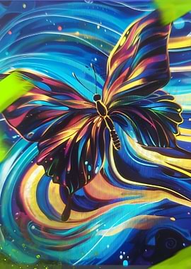Cosmic vibrant butterfly