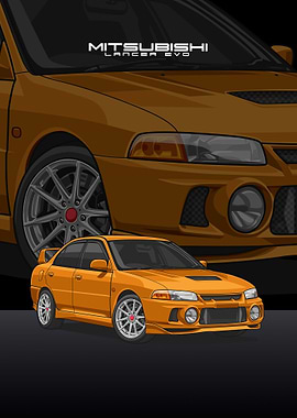 Mitsubishi Lancer orange