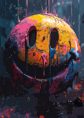 Colorful Smily Crazy Face