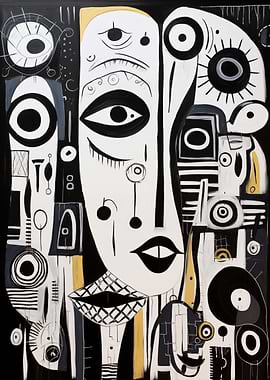 Cubism modern art portrait