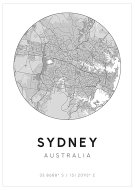 Sydney Minimal Map