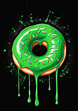 Neon Green Yellow Donut