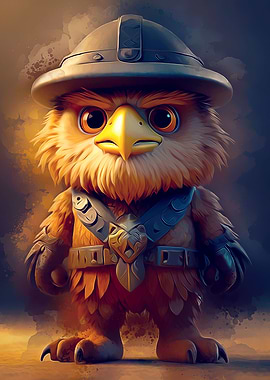 Cute eagle warrior