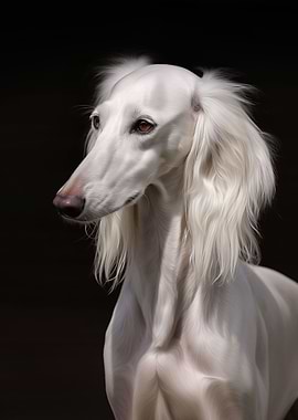 White Saluki dog