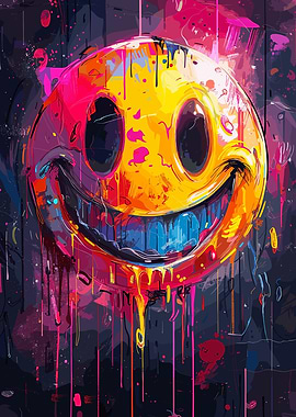 Crazy Colorful Smile Face