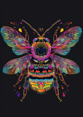 High Contrast Neon Bee
