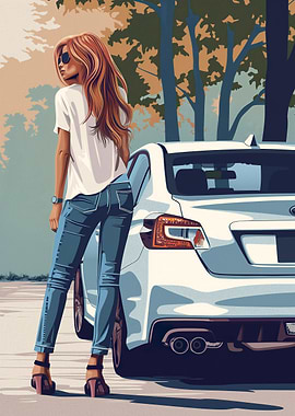 Fashion girl Subaru STI