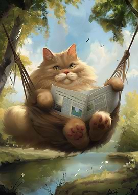 Funny Cat Hammock Chilling