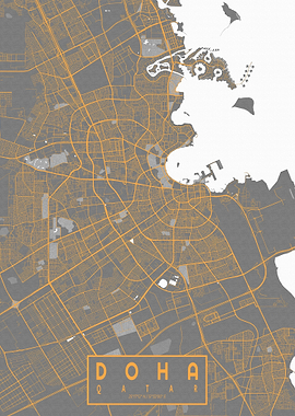Doha City Map Bauhaus