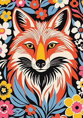 Fox in Flowers