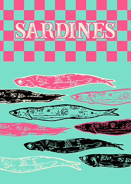 Retro Sardines Plaid Pink
