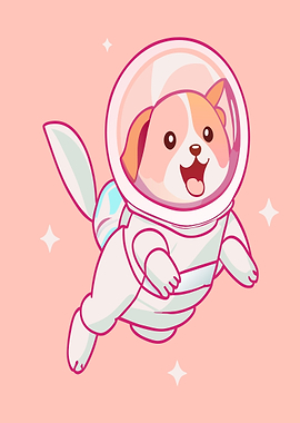 Cute Flying astronauts