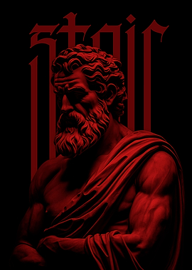 Red Stoic Quote Sculpture