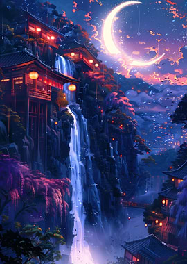 Crescent Moon Nightscape