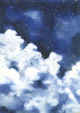 Starry night landscape