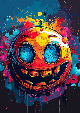 Colorful Crazy Smile Face