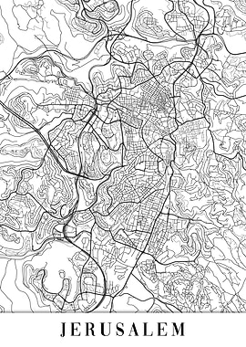 Jerusalem White Map