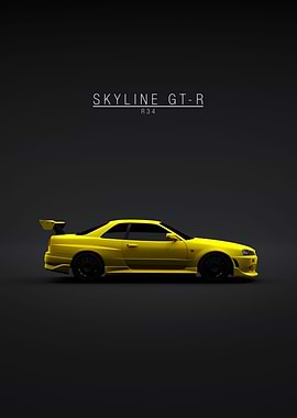 Nissan Skyline GTR R34 Yel