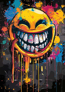 Colorful Smile Crazy Face