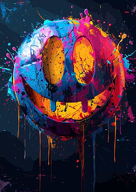 Smile Crazy Face Colorful