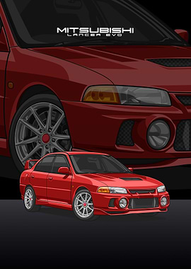 Mitsubishi Lancer red