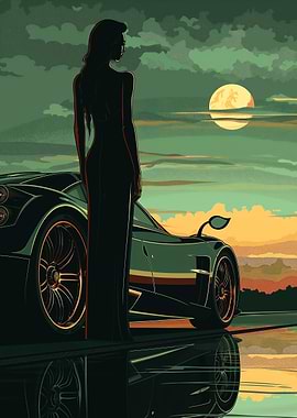 Pagani Huayra car and girl