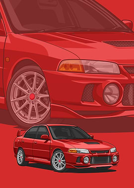 Mitsubishi Lancer red