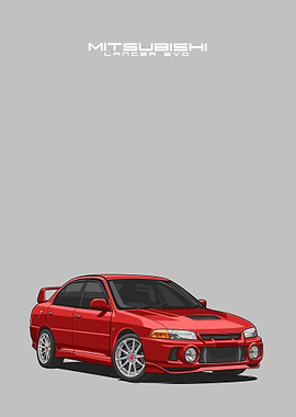 Mitsubishi Lancer red