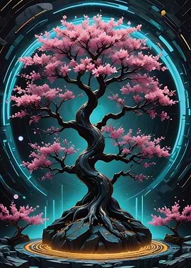 Sakura in neon lights