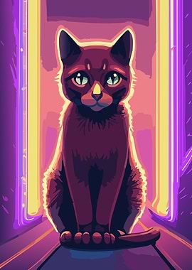 Neon Street Cat