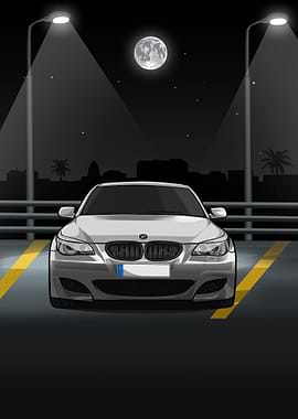 BMW 5 Series E60 white