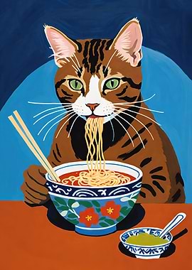 Ramen Cat Poster