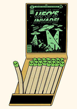 Alien Ufo Match Book