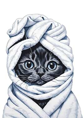 Bathroom Cat Poster