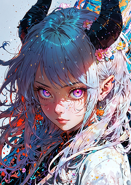 Horned Anime Beauty