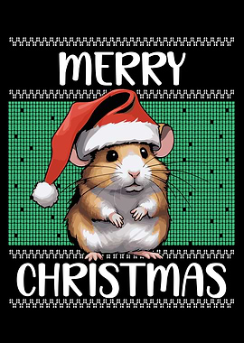 Cute santa hamster