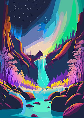 Waterfall Aurora